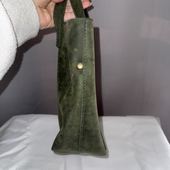 Portland Leather Goods PLG Mini Classic Crossbody Tote Bag Purse Forrest Green - Picture 4 of 13